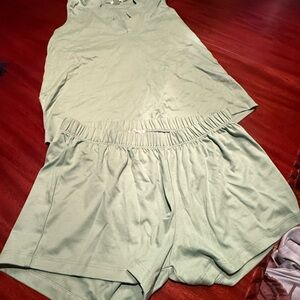 Lake Pjs. Shorts & top. Elastic waistband. Tulip neck. Pima cotton . EUC Size S